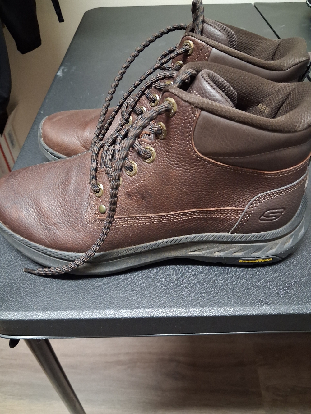 Skechers Men's Brown Leather Work Boots